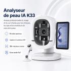 K33 Analyseur de Peau IA Professionnel – 8 Spectres d’Imagerie | Système 3 Caméras 180° | Écran 15,6” | 30+ Indicateurs Avancés | Algorithmes Multi-Types de Peau | Microscope 50X Cuir Chevelu