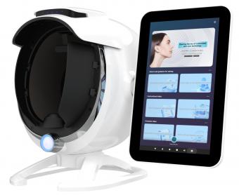 A6 AI Skin Tester – 8-Spektral Gesichtsanalysegerät, 30+ Hautindikatoren, 24-in-1 Hautpflegegerät, Baumann Skin Type Classification, 15.6-Zoll Bildschirm