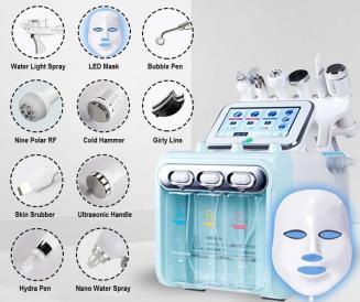 Professionelle 10in1 Hydro Aqua Peeling Gerät, Mikrodermabrasion, BIO Gesichtsstraffung, Hydratisierung & Hydro Sauerstoff Jet für Fortgeschrittene Hautpflege & Anti-Aging Behandlung