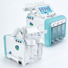 Dispositivo profesional seis en uno para el rejuvenecimiento facial hidratante, que integra microdermoabrasión, lifting biofacial, hidratación e infusión de hidrooxígeno, diseñado específicamente para el cuidado de la piel y los tratamientos de belleza.