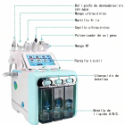 Dispositivo profesional seis en uno para el rejuvenecimiento facial hidratante, que integra microdermoabrasión, lifting biofacial, hidratación e infusión de hidrooxígeno, diseñado específicamente para el cuidado de la piel y los tratamientos de belleza.