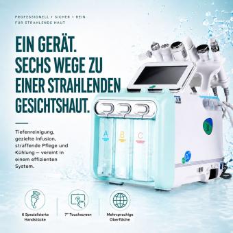 Professionelle 6in1 Hydro Aqua Peeling Gerät, Mikrodermabrasion, BIO Gesichtsstraffung, Hydratisierung & Hydro Sauerstoff Jet für Fortgeschrittene Hautpflege & Anti-Aging Behandlung