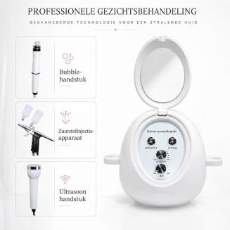 HOBA - FacialClean 3-in-1 Hydraterend Gezichts- en Poriënreinigingsapparaat met Kleine Bubbels – Uitgebreid Huidmanagement, Mee-eterverwijdering en Seruminfusie voor Professionele Sparesultaten Thuis