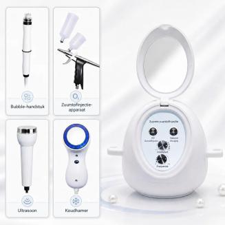 HOBA - FacialClean 4-in-1 Hydraterend Gezichts- en Poriënreinigingsapparaat met Kleine Bubbels – Uitgebreid Huidmanagement, Mee-eterverwijdering en Seruminfusie voor Professionele Sparesultaten Thuis