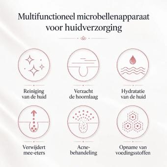 HOBA - FacialClean 8-in-1 Hydraterend Gezichts- en Poriënreinigingsapparaat met Kleine Bubbels – Uitgebreid Huidmanagement, Mee-eterverwijdering en Seruminfusie voor Professionele Sparesultaten Thuis