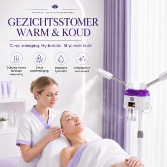 FREYARA Professionele Dubbele Arm Warme & Koude Gezichtsstomer voor Thuis-Spa – Diepe Poriënreiniging, Poriënverfijning, Huidverbetering, Stralende Huid en Hydratatie