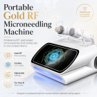 FREYARA Professional Face and Body Gold RF Microneedling Device with Ice Hammer for Shrink Pores, Fill Acne Scars, Lift Sagging Skin, Erase Wrinkles, Stop Oily Skin and Reduce Blackheads