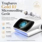 Professionelles Gold RF Microneedling Gerät für Gesicht & Körper mit Ice Hammer zur Porenverfeinerung, Reduzierung von Aknenarben, Hautstraffung, Faltenreduktion, Regulierung fettiger Haut und Minimierung von Mitessern