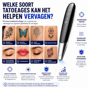FREYARA FacialPure LS008 Picoseconde Laserpen voor Thuisgebruik met Blauwlichtpositionering – voor het Verwijderen van Sproeten, Pigmentvlekken, Tatoeages en Wenkbrauwtatoeages