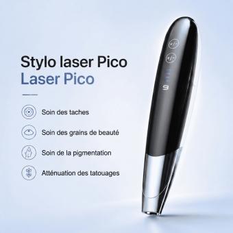 LASER FacialPure LS008 – Stylo laser picoseconde à domicile avec guidage par lumière bleue, aide à réduire visiblement les taches pigmentaires, les tatouages et les sourcils tatoués.