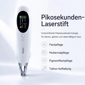 LASER FacialPure Pro - Picosekunden Laser Pen für Zuhause – Kabelloses Gerät zur Tattoo- & Pigmentfleckenentfernung mit Blaulicht-Zielhilfe