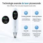 LASER FacialPure Pro – Stylo laser picoseconde sans fil pour usage domestique avec ciblage à lumière bleue, atténue tatouages et taches brunes