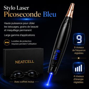 FREYARA LASER FacialPure Lite Upgrade – Stylo laser picoseconde professionnel à lumière bleue pour atténuer l’apparence des tatouages et des grains de beauté