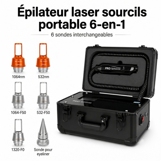 LASER FacialPure 5.0, appareil laser picoseconde compact à technologie noire brillante, élimination indolore et non invasive des tatouages ​​et des sourcils