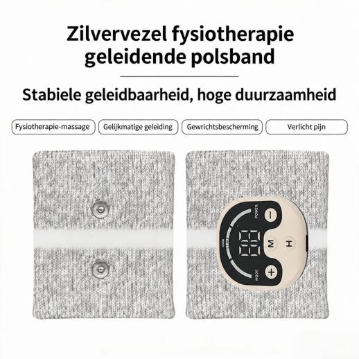 Zilvervezel EMS-Microstroom Polsbrace voor Thuisgebruik met 20% Zilvertechnologie en 10 Massagestanden – Fysiotherapieapparaat voor Pijnverlichting en Herstel