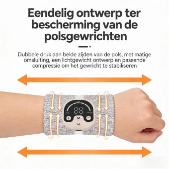 Zilvervezel EMS-Microstroom Polsbrace voor Thuisgebruik met 20% Zilvertechnologie en 10 Massagestanden – Fysiotherapieapparaat voor Pijnverlichting en Herstel