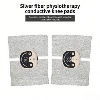 Genouillère EMS en fibre d’argent – Appareil de physiothérapie à domicile pour un soulagement ciblé de la douleur et le confort des articulations