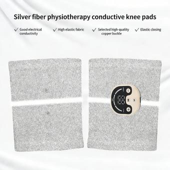 Genouillère EMS en fibre d’argent – Appareil de physiothérapie à domicile pour un soulagement ciblé de la douleur et le confort des articulations