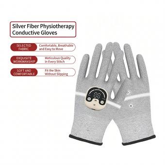 Silver Fiber EMS Micro Electric Therapy Gloves Home Physiotherapy Device, Hand Circulation and Finger Comfort