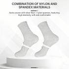 Zilvervezel EMS micro-elektrische compressiekousen, een hulpmiddel voor fysiotherapie thuis, ter ondersteuning van voetherstel en bloedsomloop.