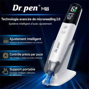 Dr. Pen M9 Dermapen Professionnel de Microneedling – Ajustement Automatique Intelligent – Avec 10 Cartouches Aiguilles 18 Pins