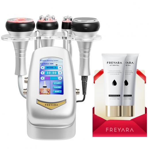 FREYARA 4in1 40K Radio-frequency Vacuum Ultrasonic Cavitation Machine, Body Slimming Sculpting Device for Face, Arm, Waist, Belly, Leg | 100g Gel*2