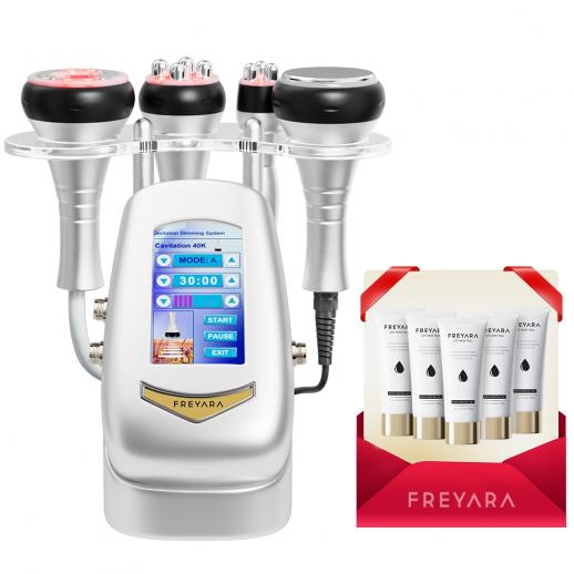 FREYARA 4in1 40K Radio-frequency Vacuum Ultrasonic Cavitation Machine, Body Slimming Sculpting Device for Face, Arm, Waist, Belly, Leg | 100g Gel*5