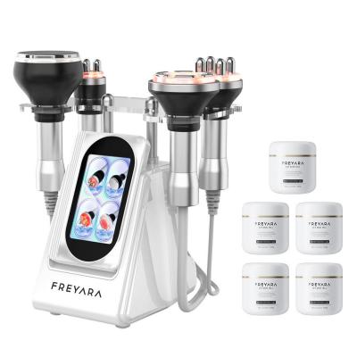 FREYARA 4-in-1 80K Cavitatieapparaat + 5 × 300 g FREYARA Geleidingsgel – Ultrasoon Cavitatie- en RF-Afslankapparaat