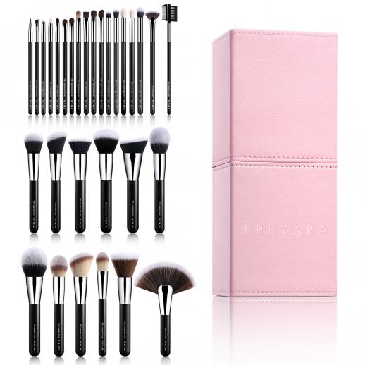 Professional Makeup Brushes 30pcs Set Complete Collection Black with Holder