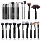 Set 30pcs de Brochas de Maquillaje Profesional Negro con Soporte Rosado