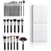 Kit Profissional de 30pcs Pincéis de Maquiagem Preto com Suporte Magnético Branco