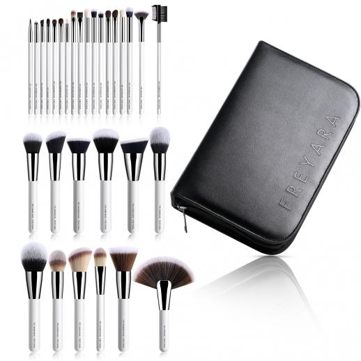 Professional Makeup Brushes 30pcs Set Complete Collection White with Organizer Bag