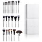 FREYARA Brochas Maquillaje Profesional Set 30pcs Blanco con Soporte Blanco