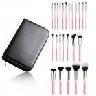 Set 15pcs de Brochas de Maquillaje Profesional Rosado con Bolsa Organizadora