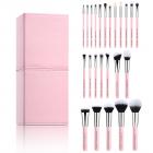 FREYARA Brochas Maquillaje Profesional Set 25pcs con Soporte Rosa
