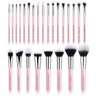 Set 25pcs de Brochas de Maquillaje Profesional Rosado con Paleta de Sombra Dark Nude