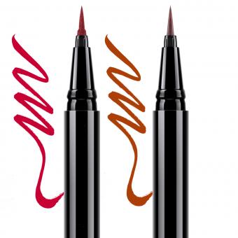 Impermeable, Larga Duración, Delineador de Ojos Líquido, Rojo + Caramelo