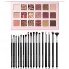 アイシャドウブラシ17個セットブラック、ダークヌードアイシャドウパレット
