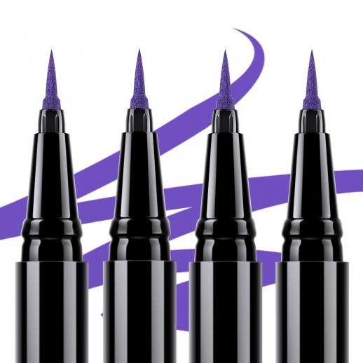 4pcs Liquid Eyeliner, Violet, Waterproof, Durable, 0.5ml