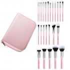 Freyara - Kit de brochas de maquillaje profesional,25pcs, rosa brillante, con bolsa organizadora, rosa