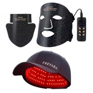 258-LED Red & Blue Light Therapy Cap + 4-Color LED Light Therapy Silicone Mask Bundle – Hair Revival & Skin Rejuvenation Set