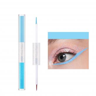 محدد عيون سائل ، بنهاية مزدوجة غير لامعة ولامعة ، #3 أزرق فاتح