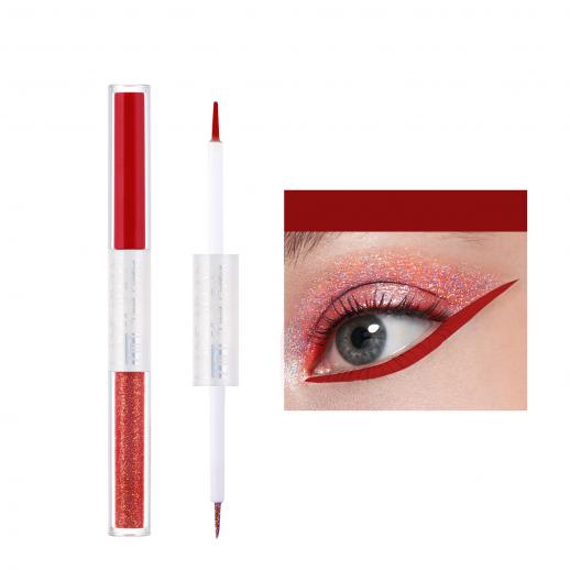 Liquid Eyeliner, Double Ended Matte and Glitter, #8 Red