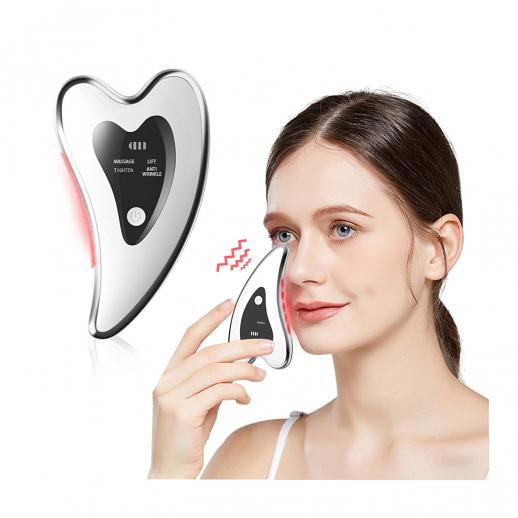 Electric Gua Sha, Heated, Vibration, Face Massager Device for Wrinkles, Puffiness, Double Chin, Tension Relief