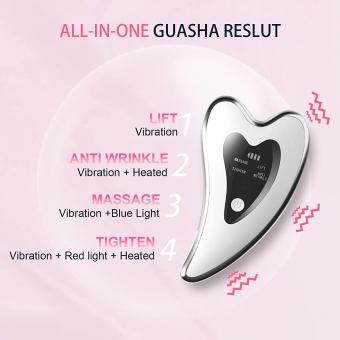 Elektrische Gua Sha Gesichtsmassagegerät gegen Falten, Schwellungen, Doppelkinn, Spannungsabbau, Erhitzung & Vibration