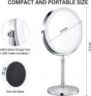 LED Makeup Mirror 1x / 7x Magnification with Lights, 8" Double Sided Vanity Mirror, 3 Light Mode, Touch Control, USB Rechargeable