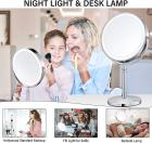 LED Makeup Mirror 1x / 7x Magnification with Lights, 8" Double Sided Vanity Mirror, 3 Light Mode, Touch Control, USB Rechargeable