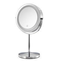 Miroir Coiffeuse 1x/7x Grossissant LED Miroir de Maquillage, 8" Miroir de Table Double Face, 360° Rotation, 3 Modes d'éclairage, USB Rechargeable