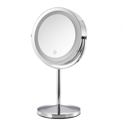 LED Makeup Mirror 1x / 10x Magnification, 8" Double Sided Vanity Mirror, 3 Light Mode, Touch Control, USB Rechargeable