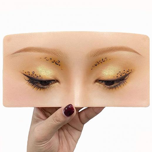 The Perfect Aid to Makeup Practicing Training, Silicone Bionic Skin (Yellow), Easy to Clean